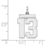 Sterling/Silver Rhodium-plated Polished Number 13 Charm - Image 3