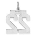 Sterling/Silver Rhodium-plated Polished Number 22 Charm - Image 4