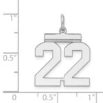 Sterling/Silver Rhodium-plated Polished Number 22 Charm - Image 3