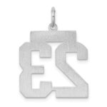 Sterling Silver/Rhodium-plated Polished Number 23 Charm - Image 4