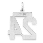 Sterling/Silver Rhodium-plated Polished Number 24 Charm - Image 4