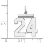 Sterling/Silver Rhodium-plated Polished Number 24 Charm - Image 3