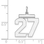 Sterling/Silver Rhodium-plated Polished Number 27 Charm - Image 3