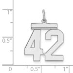 Sterling/Silver Rhodium-plated Polished Number 42 Charm - Image 3