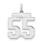 Sterling/Silver Rhodium-plated Polished Number 55 Charm