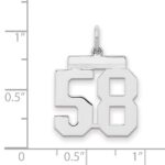 Sterling/Silver Rhodium-plated Polished Number 58 Charm - Image 2