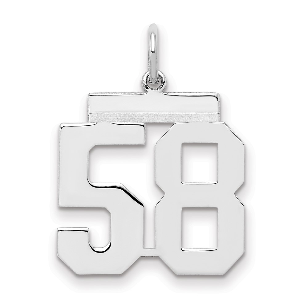 QMS58.jpg Sterling/Silver Rhodium-plated Polished Number 58 Charm - Image 1