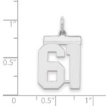 Sterling/Silver Rhodium-plated Polished Number 61 Charm - Image 2