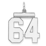 Sterling/Silver Rhodium-plated Polished Number 64 Charm