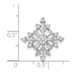 Sterling Silver Rhodium-plated CZ Snowflake Slide - Image 3
