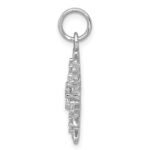 Sterling Silver Rhodium-plated CZ Snowflake Charm - Image 2