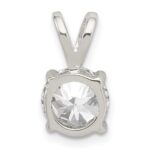 Sterling Silver Round CZ Pendant - Image 4