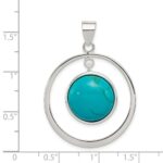 Sterling Silver Circle Turquoise Pendant - Image 3