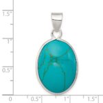 Sterling Silver Oval Turquoise Pendant - Image 3