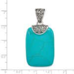 Sterling Silver Antiqued Turquoise Pendant - Image 3