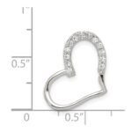 Sterling Silver Rhodium-plated CZ Heart Pendant - Image 3