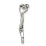 Sterling Silver Rhodium-plated CZ Heart Chain Slide - Image 2