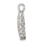 Sterling Silver Rhodium-plated CZ Heart Pendant - Image 2