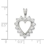 Sterling Silver Rhodium-plated CZ Heart Pendant - Image 4