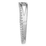 Sterling Silver Rhodium-platedCZ Chain Slide Pendant - Image 2