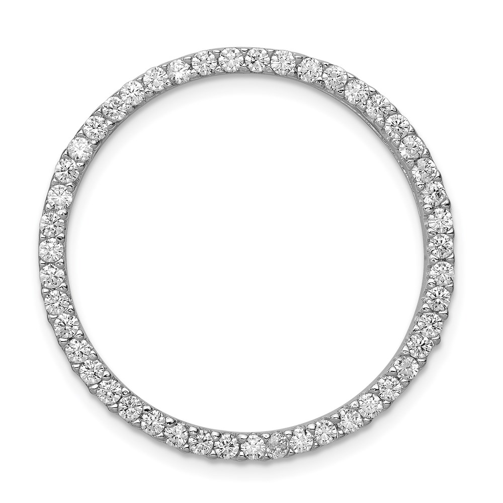 QP1428.jpg Sterling Silver Rhodium-platedCZ Chain Slide Pendant - Image 1