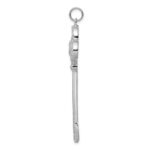 Sterling Silver Rhodium-plated and CZ Key Pendant - Image 2