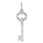 Sterling Silver Rhodium-plated Key Pendant - Image 4