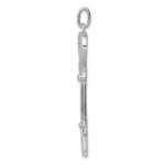 Sterling Silver Rhodium-plated CZ Heart Key Pendant - Image 2