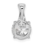 Sterling Silver Rhodium-plated CZ Pendant - Image 4