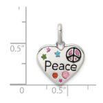 Sterling Silver Enamel Heart Peace Charm - Image 3