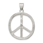 Sterling Silver Polished Peace Pendant - Image 4