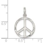 Sterling Silver Diamond-Cut Peace Symbol Charm - Image 3