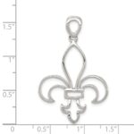 Sterling Silver Cut-Out Fleur de Lis Pendant - Image 3