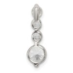 Sterling Silver Polished CZ Pendant - Image 4