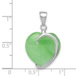 Sterling Silver Green Jade Heart Pendant - Image 3