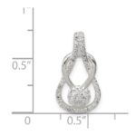 Sterling Silver CZ & Teardrop Pendant - Image 3