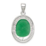 Sterling Silver Jade Greek Key Pendant - Image 4