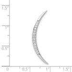 Sterling Silver Rhodium-plated CZ Moon Pendant - Image 3