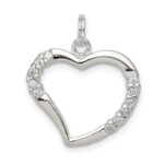 Sterling Silver CZ & Heart Pendant