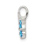 Sterling Silver Blue Topaz Chain Slide Pendant - Image 2
