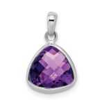 Sterling Silver Rhodium-plated Amethyst Pendant - Image 3