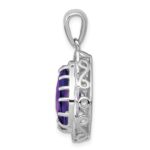 Sterling Silver Rhodium-plated Amethyst Pendant - Image 2