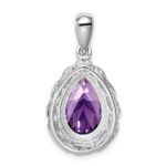 Sterling Silver Rhodium-plated Amethyst Pendant - Image 4