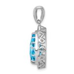 Sterling Silver Rhodium-plated Blue Topaz Pendant - Image 2
