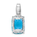 Sterling Silver Rhodium-plated Blue Topaz Pendant - Image 4