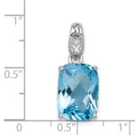 Sterling Silver Rhodium-plated Blue Topaz Pendant - Image 3