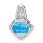 Sterling Silver Rhodium-plated Blue Topaz Pendant - Image 4