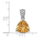 Sterling Silver Rhodium-plated Citrine Pendant - Image 3