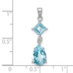 Sterling Silver Rhodium Plated Diamond & Light Swiss BT Pendant - Image 3