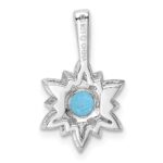 Sterling Silver Rhodium-plated Diamond & Light Blue Topaz Pendant - Image 4